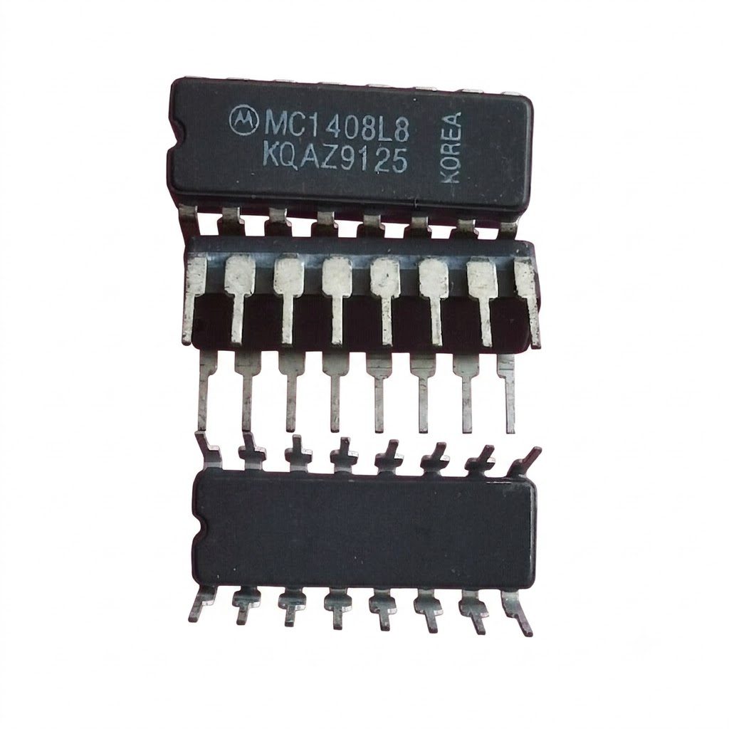 Convertidor Digital a Analógico MC1408 (DAC0808) 8 Bits DIP-16 Circuito integrado MC1408 DAC0808 convertidor digital a analógico de 8 bits con salida de corriente en encapsulado DIP-16.