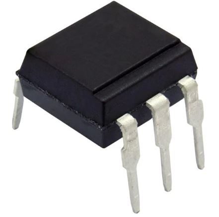 Optoacoplador MCT2 Fototransistor DIP-6 Optoacoplador MCT2 con fototransistor NPN y LED infrarrojo en encapsulado DIP-6.