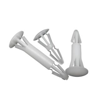 Separador plástico de nylon con remache de presión para fijación de placas PCB en chasis con orificios de 3 a 4 mm.