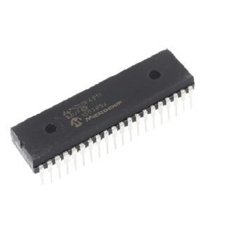 Microcontrolador dsPIC30F4011 de 16 bits con PWM, ADC, CAN y QEI para control de motores.