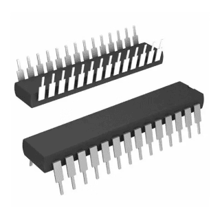 Microcontrolador dsPIC30F4013 de 16 bits con DSP, ADC, PWM, CAN y QEI para control de motores.