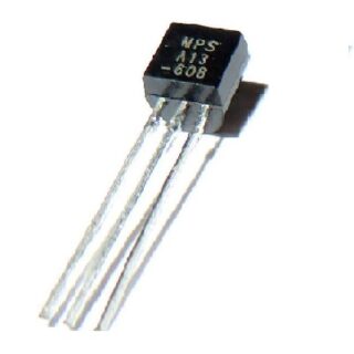 Transistor NPN Darlington MPSA13 de 30V y 500mA en encapsulado TO-92.