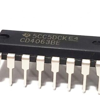 Circuito integrado CD4063B comparador CMOS de magnitud de 4 bits con salidas A menor, A igual y A mayor.
