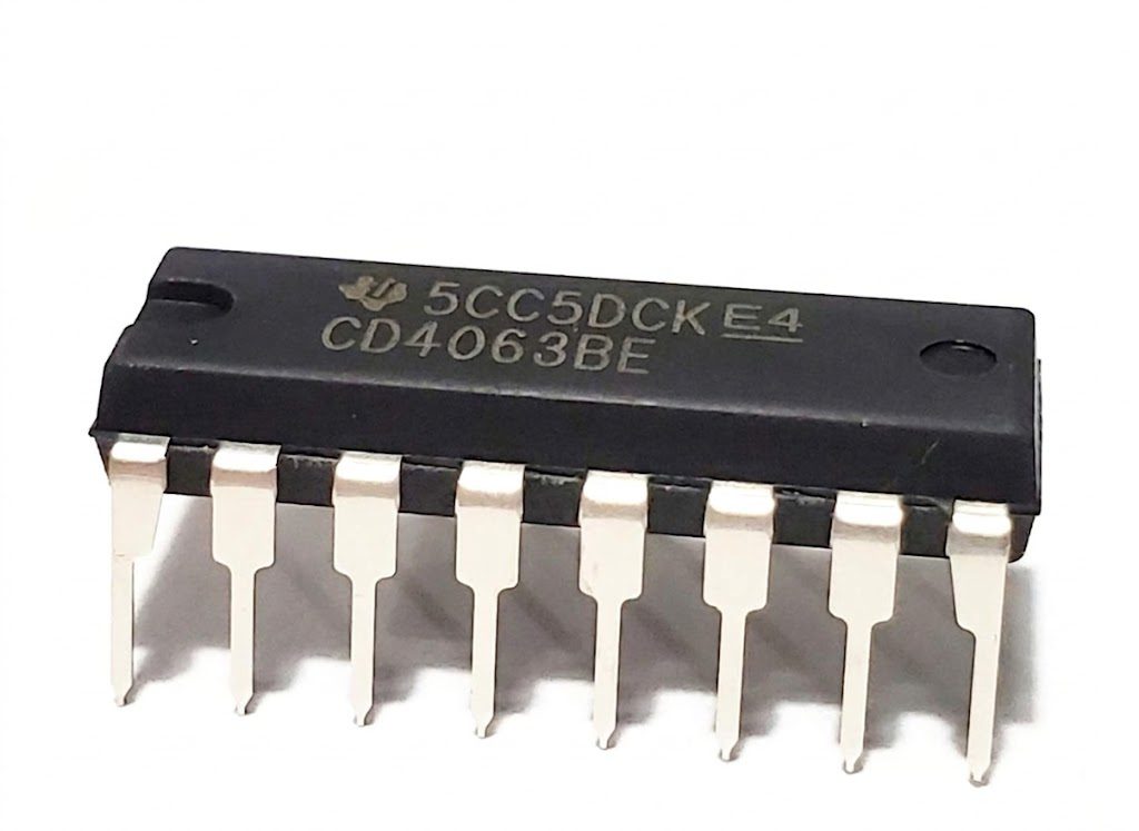 Comparador de Magnitud de 4 Bits CD4063B DIP-16 Circuito integrado CD4063B comparador CMOS de magnitud de 4 bits con salidas A menor, A igual y A mayor.