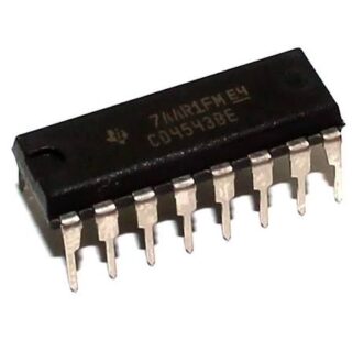 Circuito integrado CD4543 decodificador BCD a display de 7 segmentos para LCD y LED en encapsulado DIP-16.