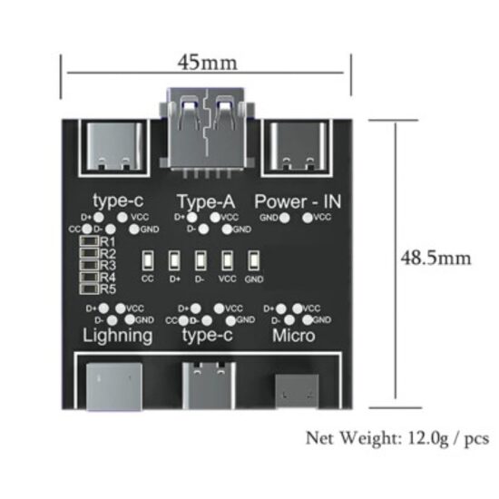 Placa de Detección de Cable de Datos DT3 Probador USB para iOS Android Type-C Placa de Detección de Cable de Datos DT3 Probador USB para iOS Android Type-C - Imagen 2