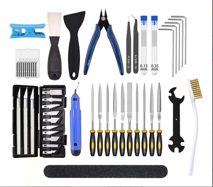 Kit de herramientas de impresora 3D para FDM/SLA: limpiador de boquillas, raspador, pinzas, herramientas de archivo y grabado para mantenimiento Kit de herramientas de impresora 3D para FDM/SLA: limpiador de boquillas, raspador, pinzas, herramientas de archivo y grabado para mantenimiento