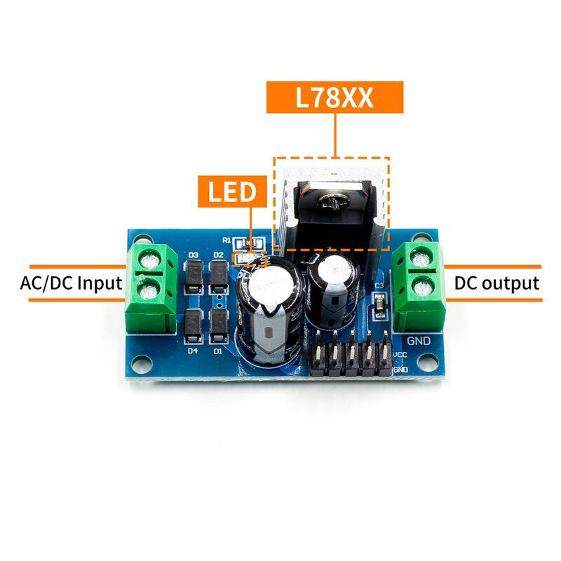 LM7805 Módulo Regulador de Voltaje de Tres Terminales 5V LM7805 Módulo Regulador de Voltaje de Tres Terminales 5V - Imagen 3