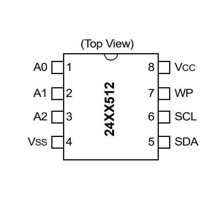 Memoria EEPROM I2C 24LC512 SMD | Almacenamiento No Volatil