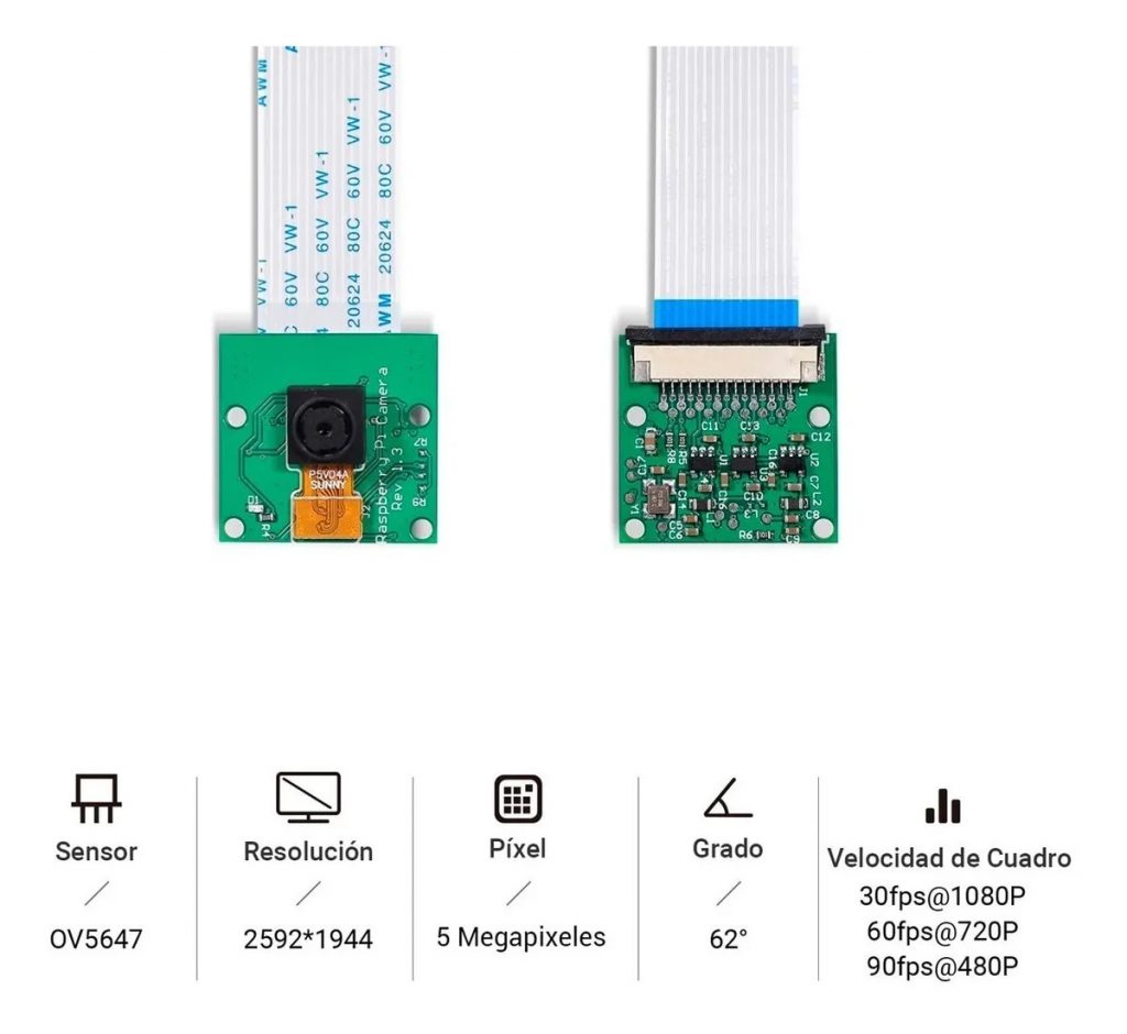 Cámara 5MP 1080p Raspberry Pi con Soporte - Imagen 7