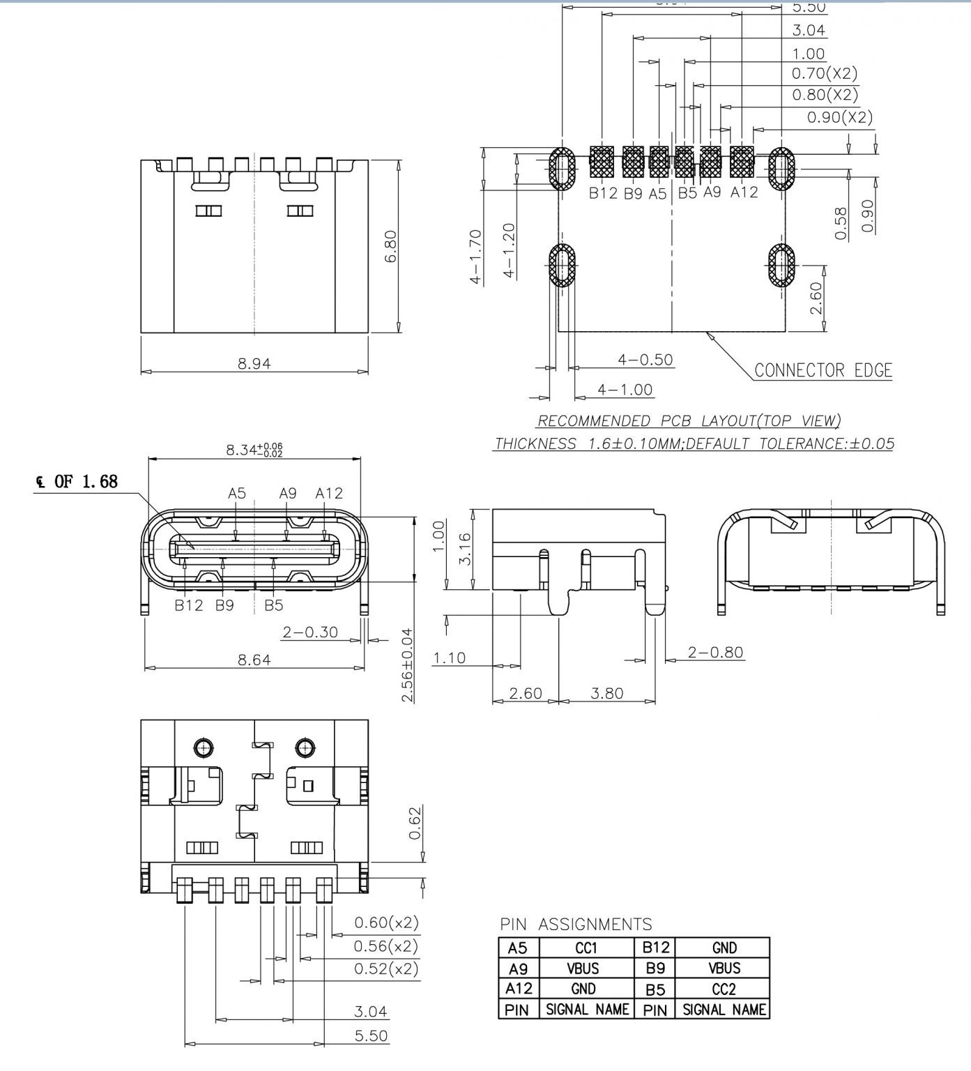 Conector USB Tipo C Hembra 6 Pines - Imagen 7
