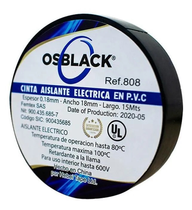 ▷🥇 distribuidor cinta aislante profesional negra espesor 013 mm