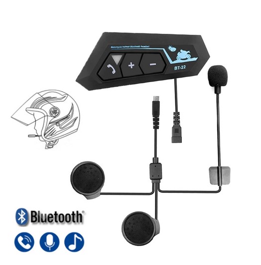 Intercomunicador Bt-22 Auriculares Casco Moto Bluetooth - Ja-Bots