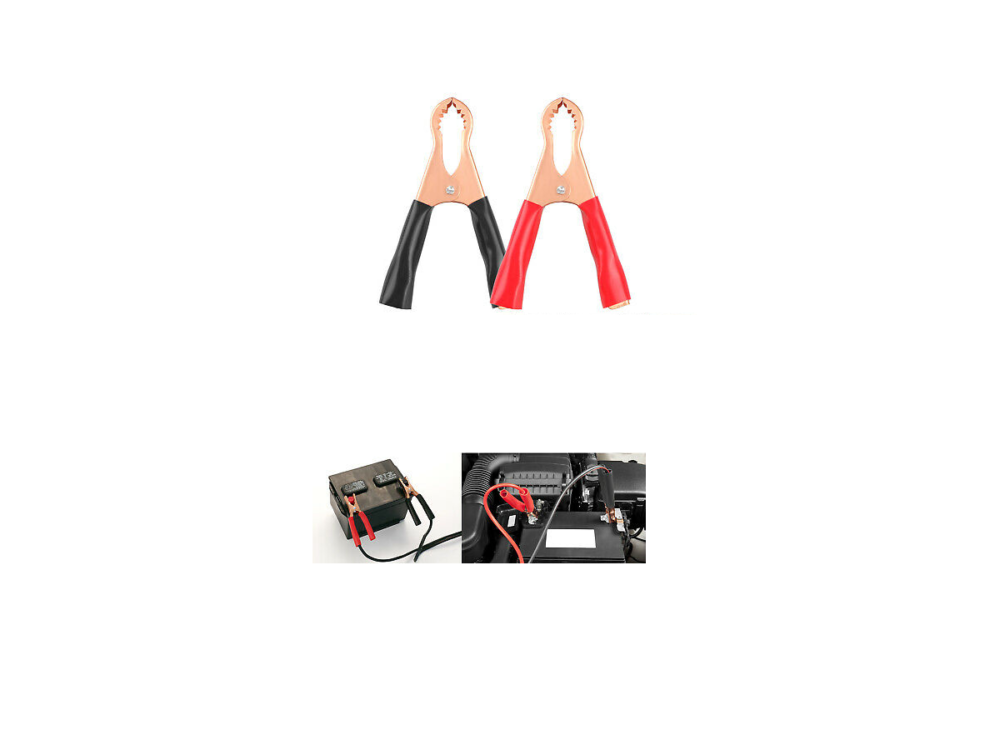 Pinzas Caimán 80mm 50A Rojo y Negro para Batería - Imagen 3