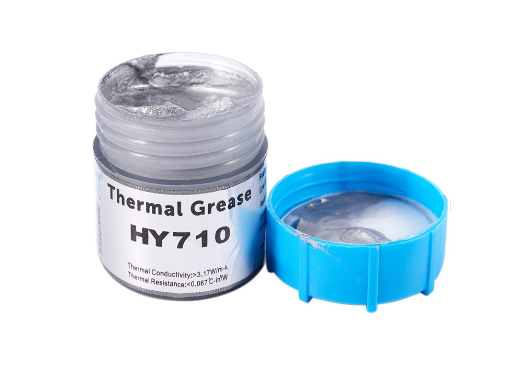 Kit de tubo de pasta térmica HY710 de 0.7 oz / 20 g, 3.17 W/MK, disipador  de calor de grasa de silicona plateada de alto rendimiento para CPU