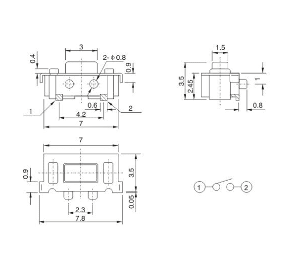 Pulsador Lateral SMD Pack x10 Pulsador Lateral SMD Pack x10 - Imagen 4