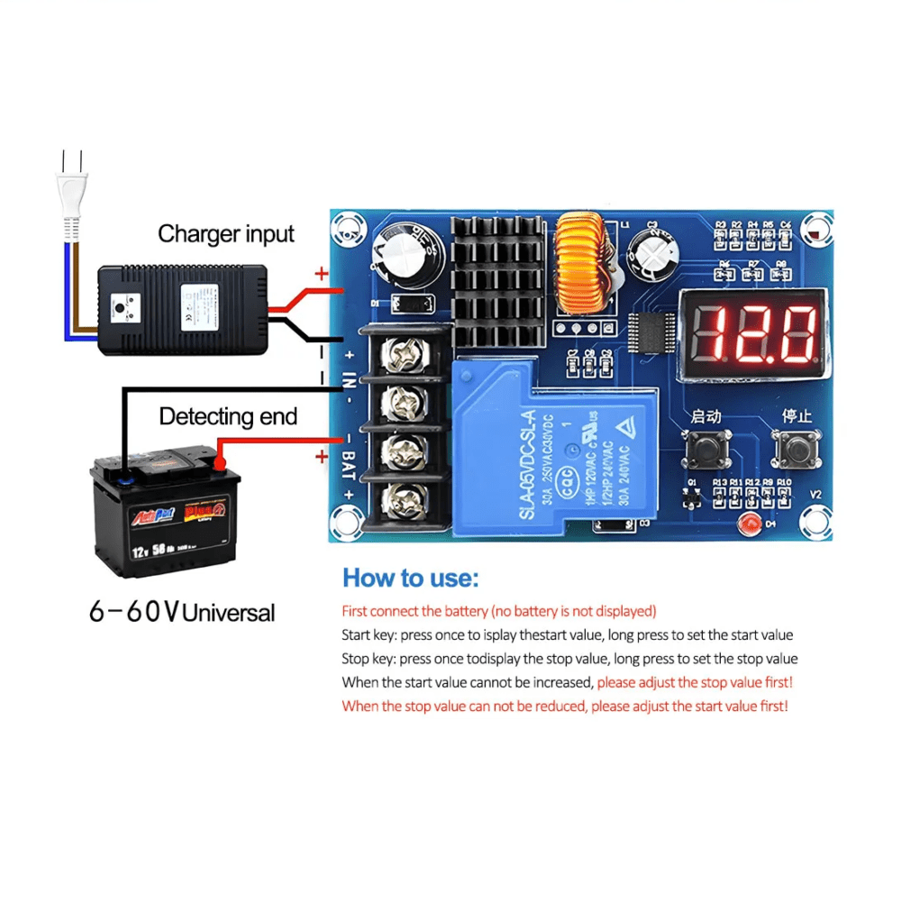 Panel Control Carga XH-M604 para baterías 18650 - Imagen 4