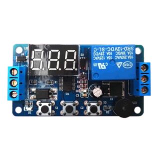 Módulo relé temporizador digital con zumbador y 3 botones DC 12V