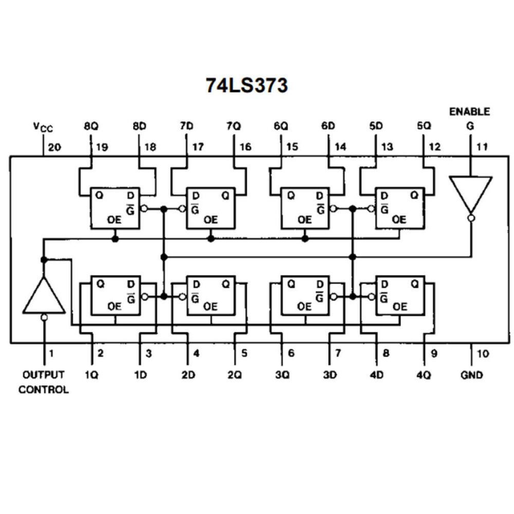 Latch Tipo D Octal 74LS373 - Imagen 2