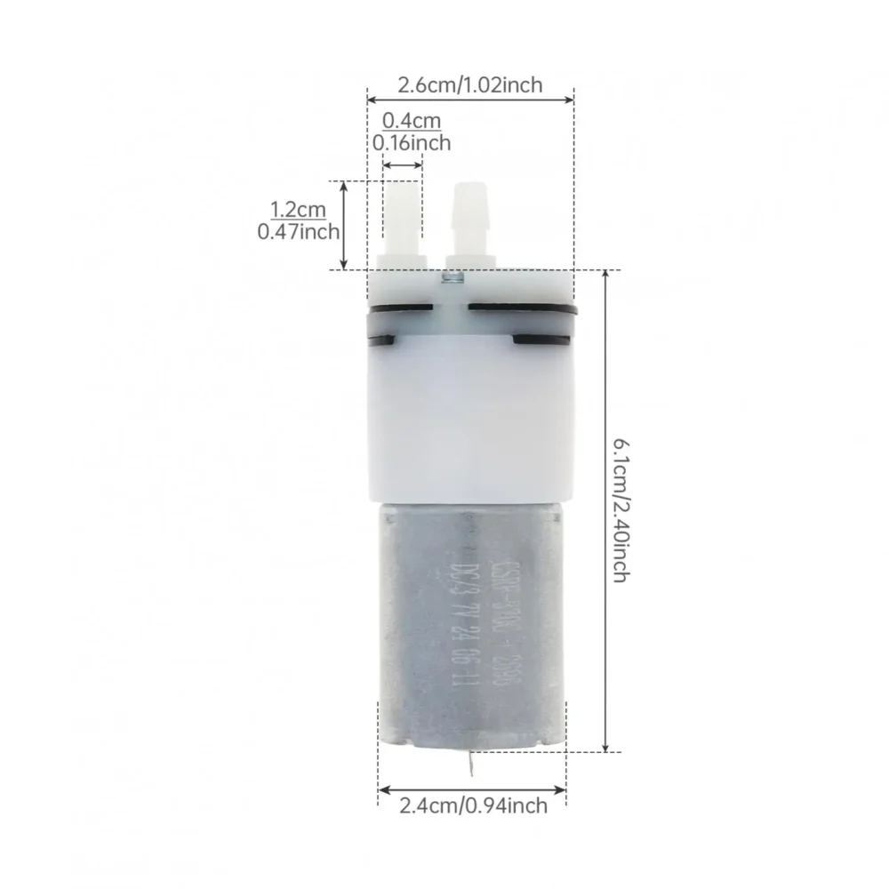 Microbomba de agua R370 con motor de CC de 3,7 V, caudal de 0,4 a 1,2 l/min - Imagen 2