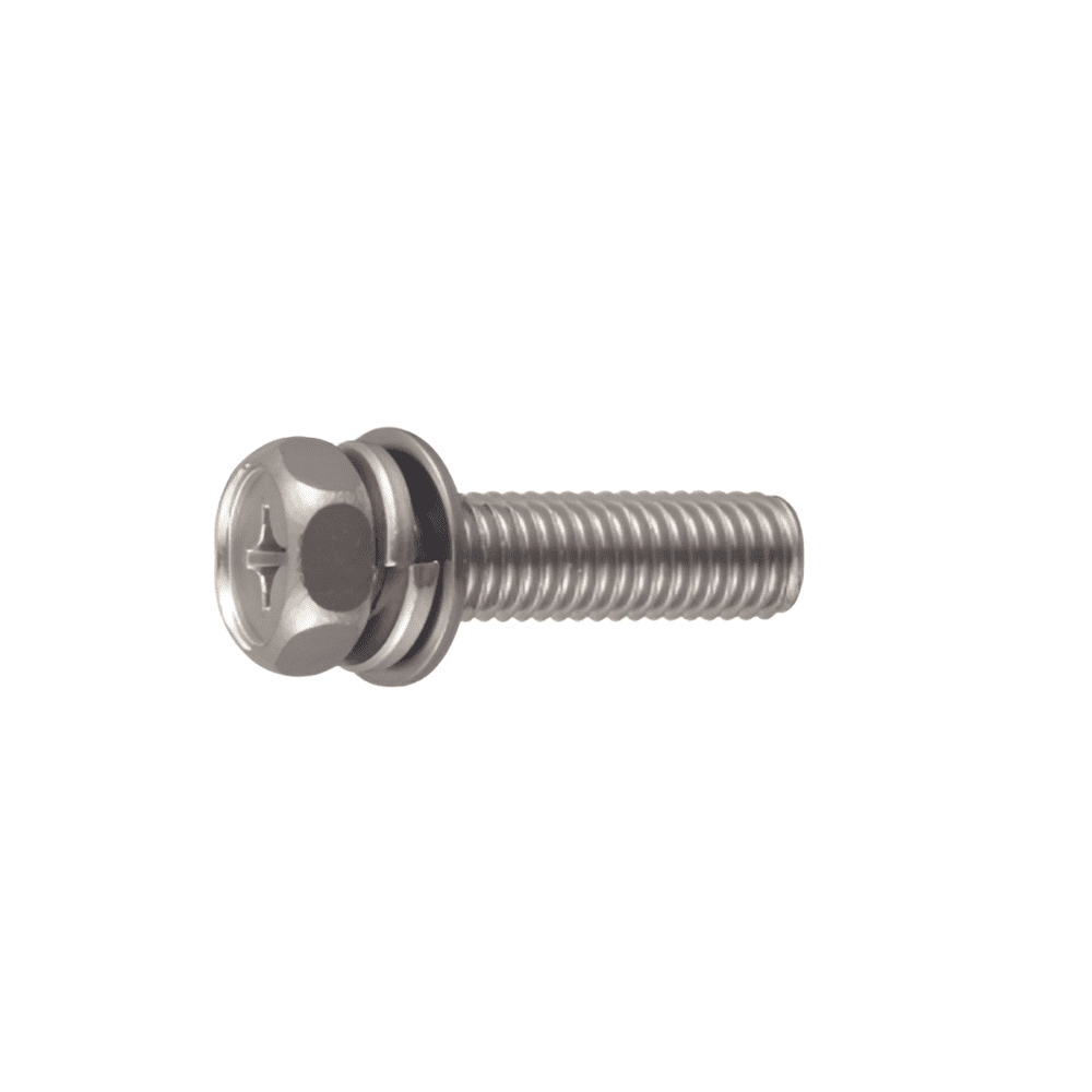 Tornillos de cabeza hexagonal Phillips con arandela y resorte de acero inoxidable (Pack 10) - Imagen 3