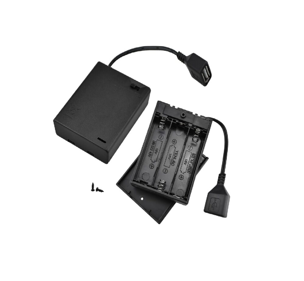 Porta Pila AA con Cable USB Hembra - Imagen 3