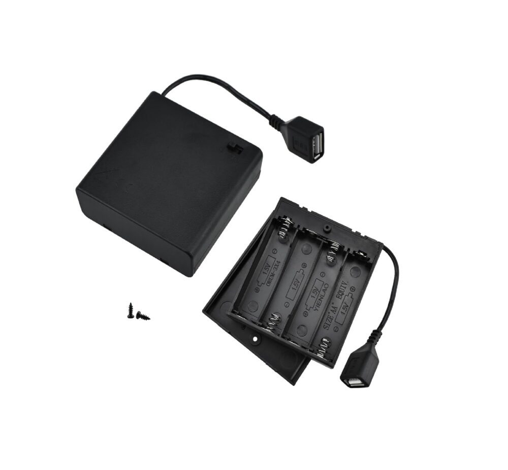 Porta Pila AA con Cable USB Hembra - Imagen 4