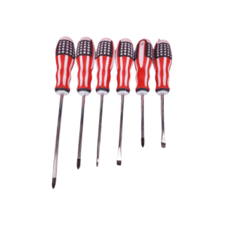 Set de 6 destornilladores mango de goma punta imantada