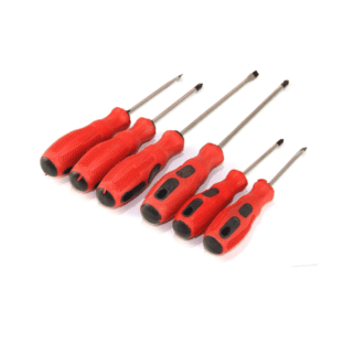 Set de 6 destornilladores rojos con negro