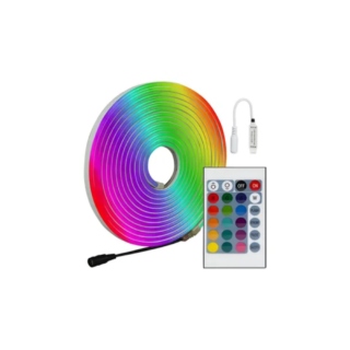 Luz LED tipo neón RGB rollo cinta flexible 5 metros
