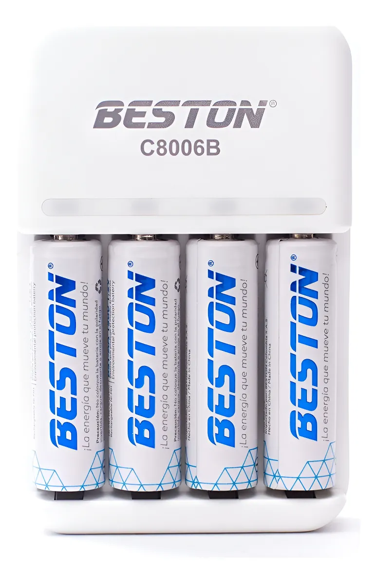 Cargador BST-C8006B con o sin 4 Baterías AA 1500mAh Ni-MH