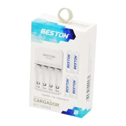Cargador BST-C8006B con o sin 4 Baterías AA 1500mAh Ni-MH - Imagen 2