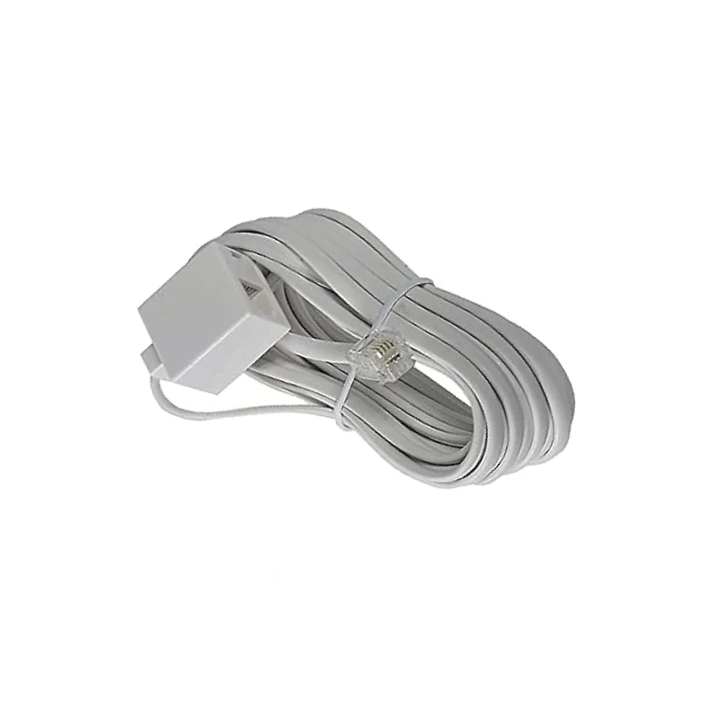 Cable de extensión para teléfono blanco (RJ-11 macho a hembra) - Imagen 3