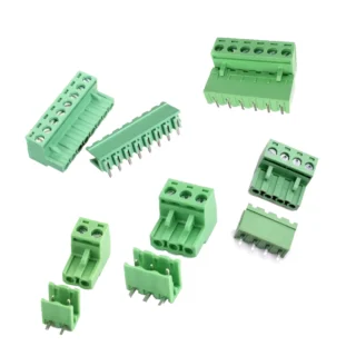 Bornera Enchufable Verde Macho / Hembra 90°