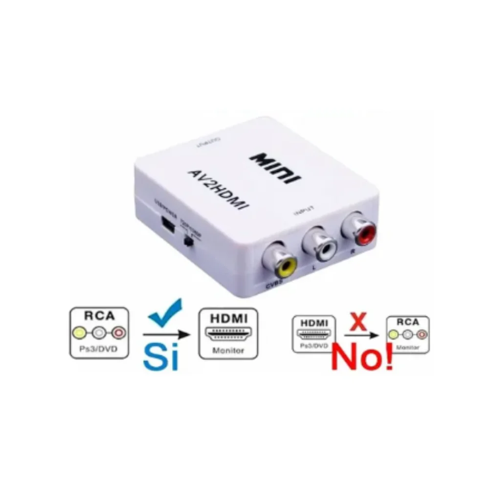 Adaptador Conversor RCA AV Analógico a HDMI Digital - Imagen 3