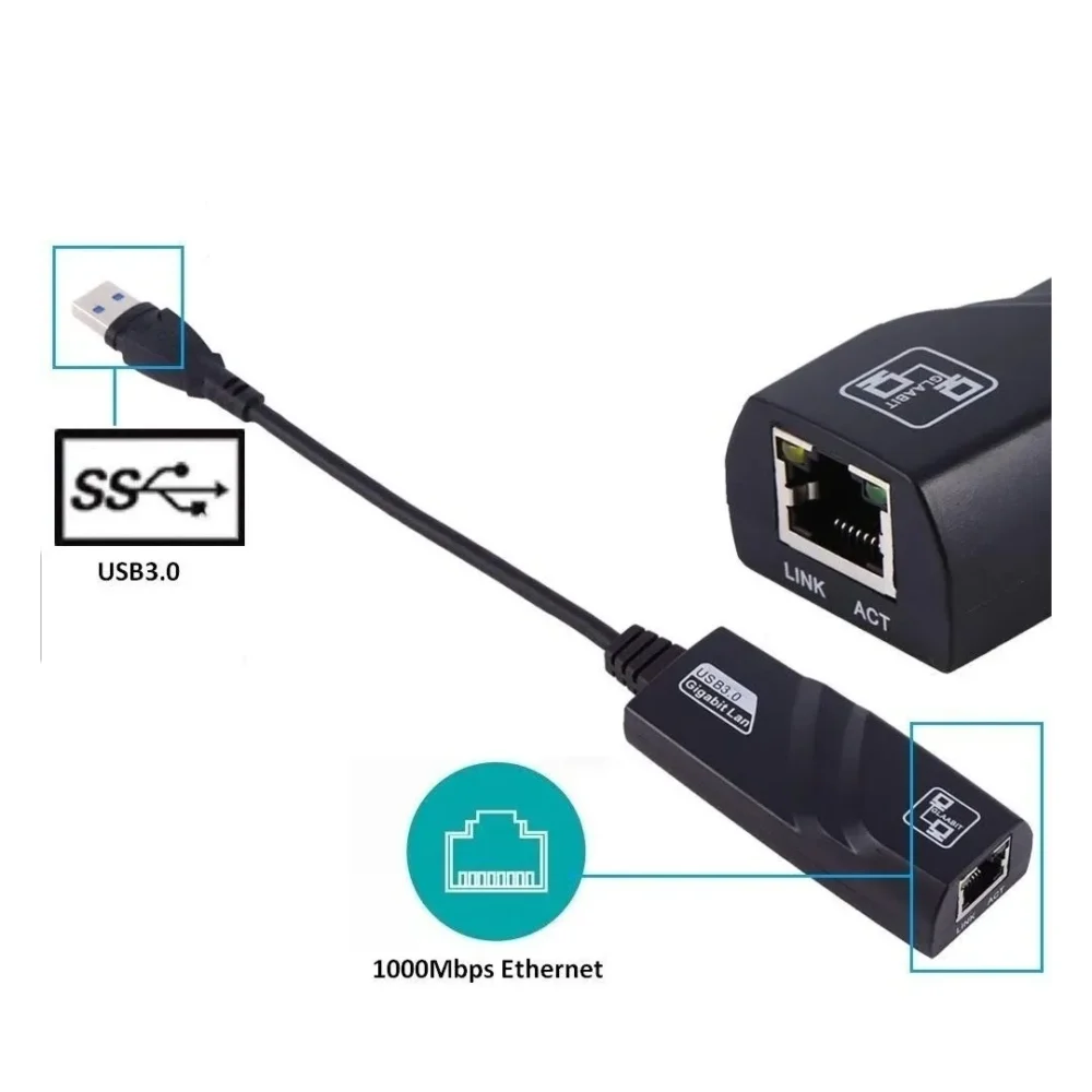Adaptador USB 3.0 a RJ45 Red LAN - Imagen 3