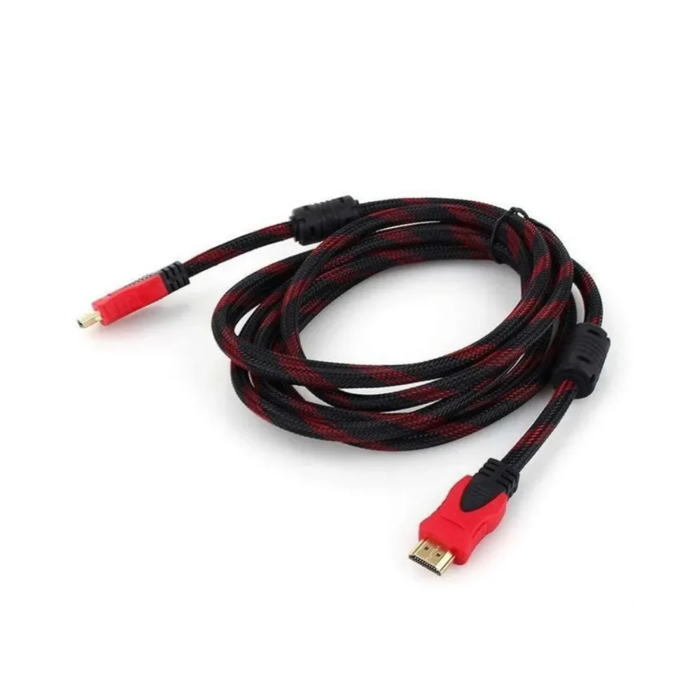 Cable HDMI Rojo/Negro Alta Definición  Enmallado - Imagen 2
