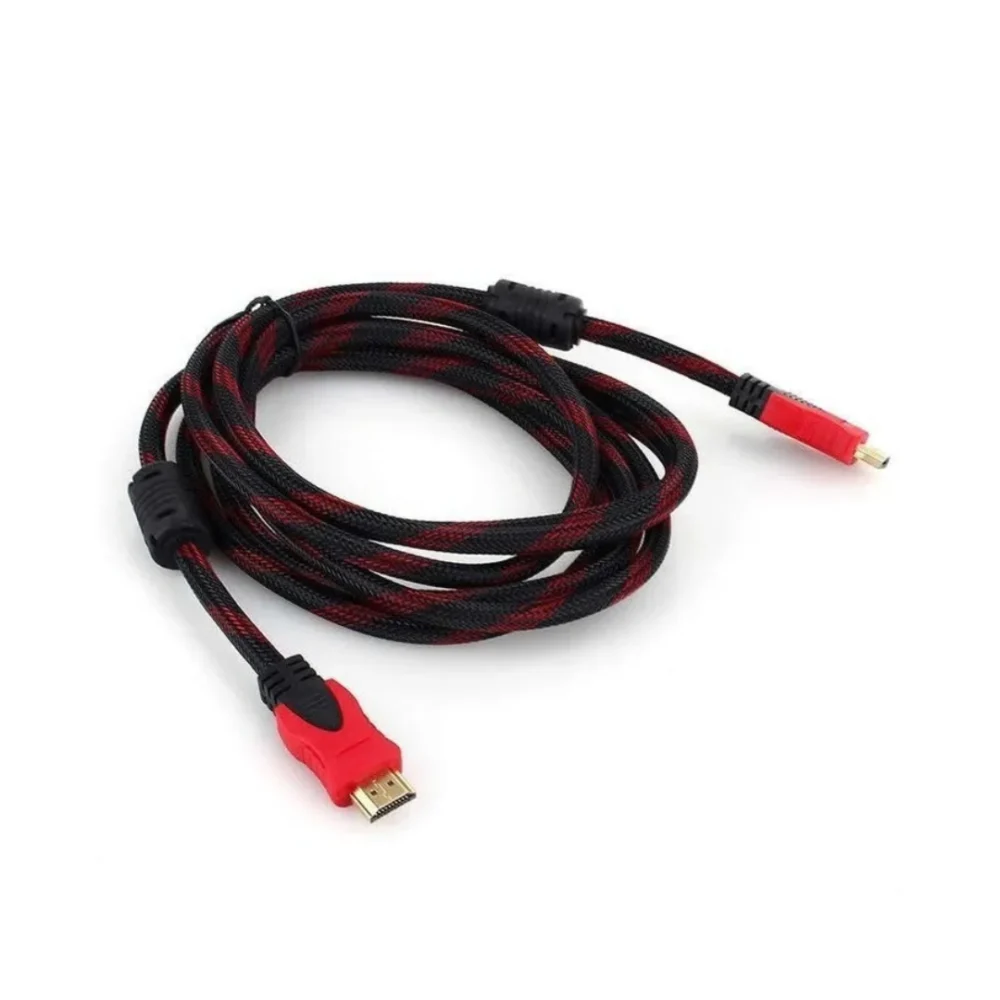 Cable HDMI Rojo/Negro Alta Definición  Enmallado - Imagen 3