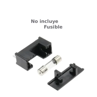Portafusible PCB Plástico Negro para Fusible 5x20 mm