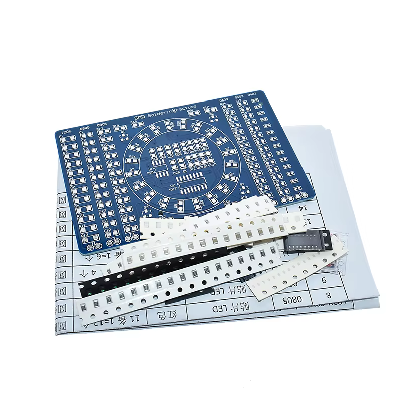 Kit Práctica SMD CD4017 NE555 con LEDs Giratorios
