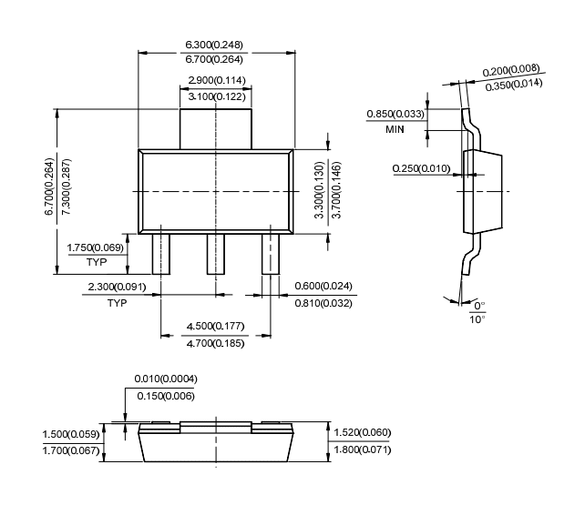 AZ1117CH-1.8TR – Regulador Lineal SMD 1.8 V SOT-223 - Imagen 3