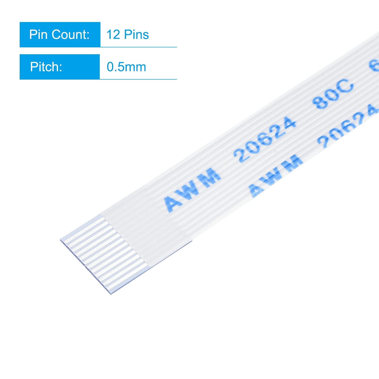 Cable Plano Flexible 12 Vías 20 cm Paso 0.5 mm - Imagen 2
