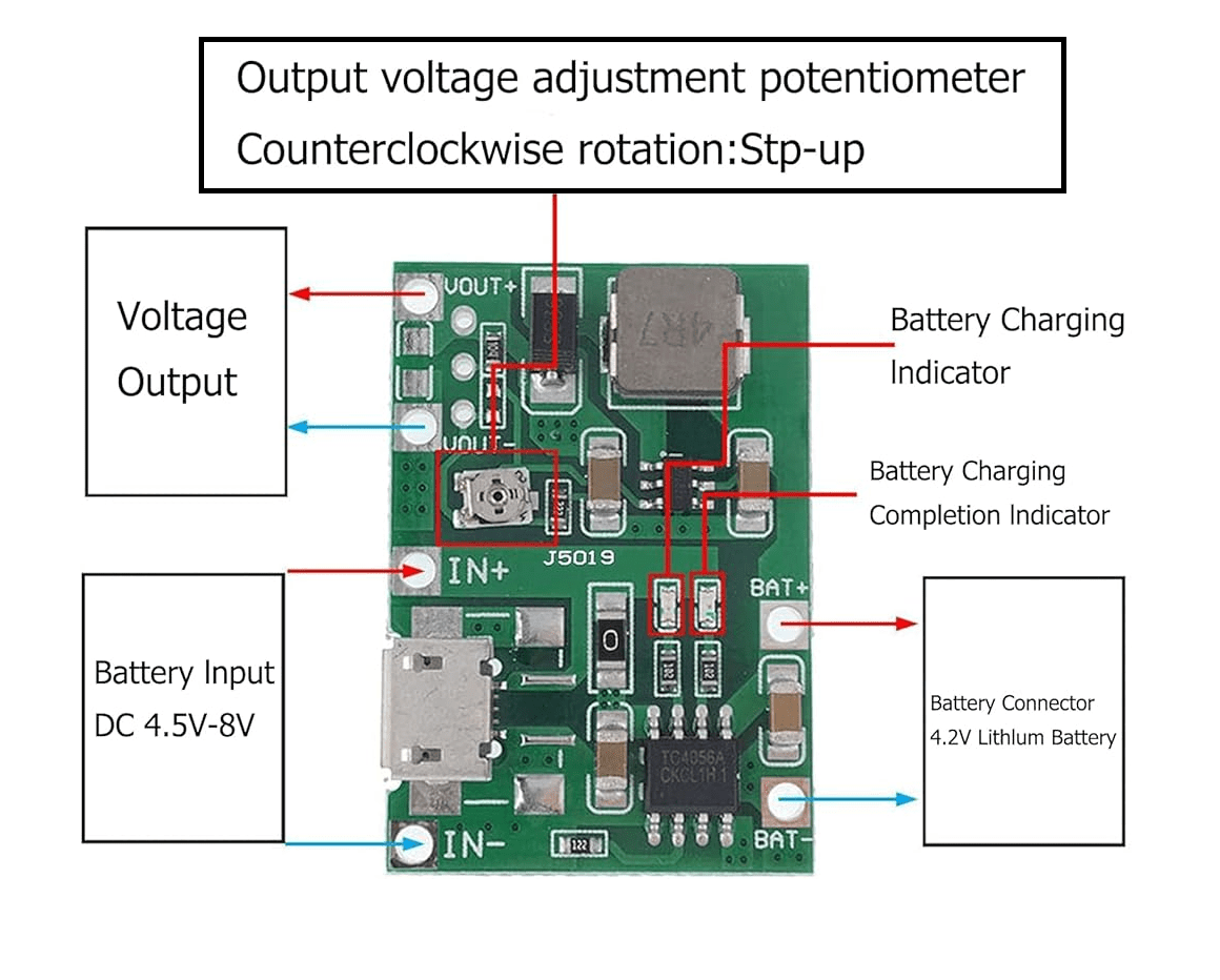 Cargador de Batería LiPo 3.7 V con Convertidor DC-DC Boost a 5 V y 9 V - Imagen 5