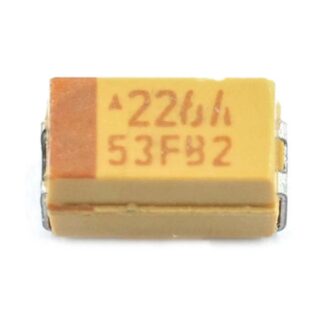 Condensador de tantalio SMD 22µF 10V 3216 para filtrado en circuitos electrónicos