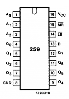 74HC259 Registro Direccionable 8 Bits 74HC259 Registro Direccionable 8 Bits - Imagen 2