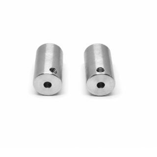 Par de rin llantas para robot seguidor de línea de 23×20 mm con rin de aluminio CNC, caucho de silicona y tornillos para eje de 3 mm.