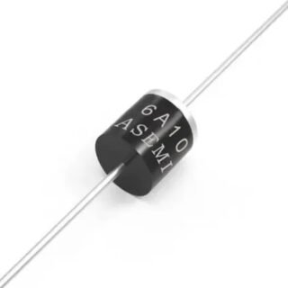 Diodo rectificador 6A10 de 6A y 1000V encapsulado axial R-6