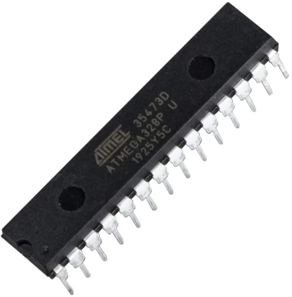 Microcontrolador AVR ATMEGA328P-PU de 8 Bits DIP-28 Microcontrolador ATMEGA328P-PU de 8 bits en encapsulado DIP-28 con 32 KB de memoria Flash.