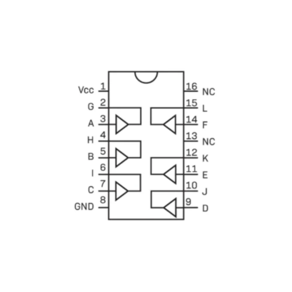 Buffer CMOS Hexagonal CD4050B DIP-16 Buffer CMOS Hexagonal CD4050B DIP-16 - Imagen 3