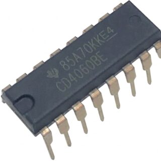 Circuito integrado CD4060B CMOS contador binario de 14 etapas con oscilador integrado en encapsulado DIP-16.